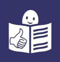 The Easy Read logo that shows a smily face reading a book