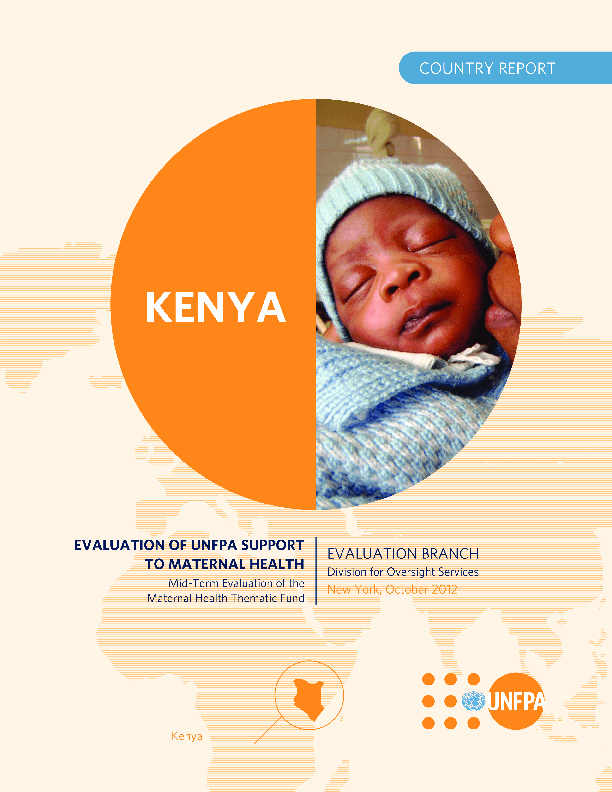 UNFPA Support to Maternal Health. Kenya Country Case Study
