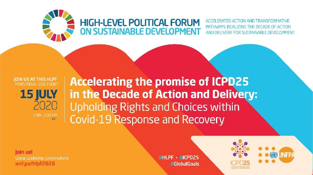 Banner of the High-Level political forum on sustainable development
