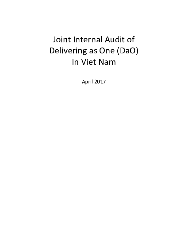  Joint audit of Delivery as One – Vietnam II