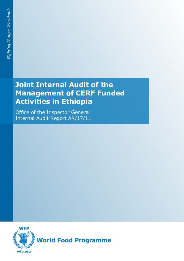 Joint Internal Audit of the Management of Central Emergency Response (CERF) Funded Activities in Ethiopia