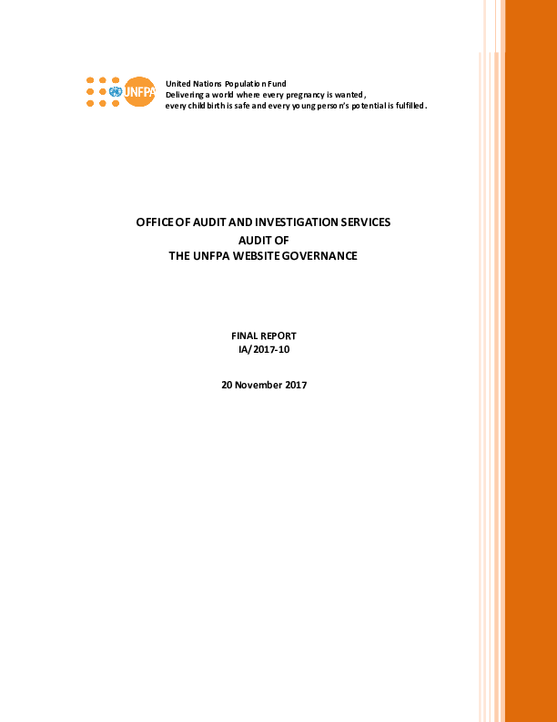 Audit of the UNFPA Website Governance