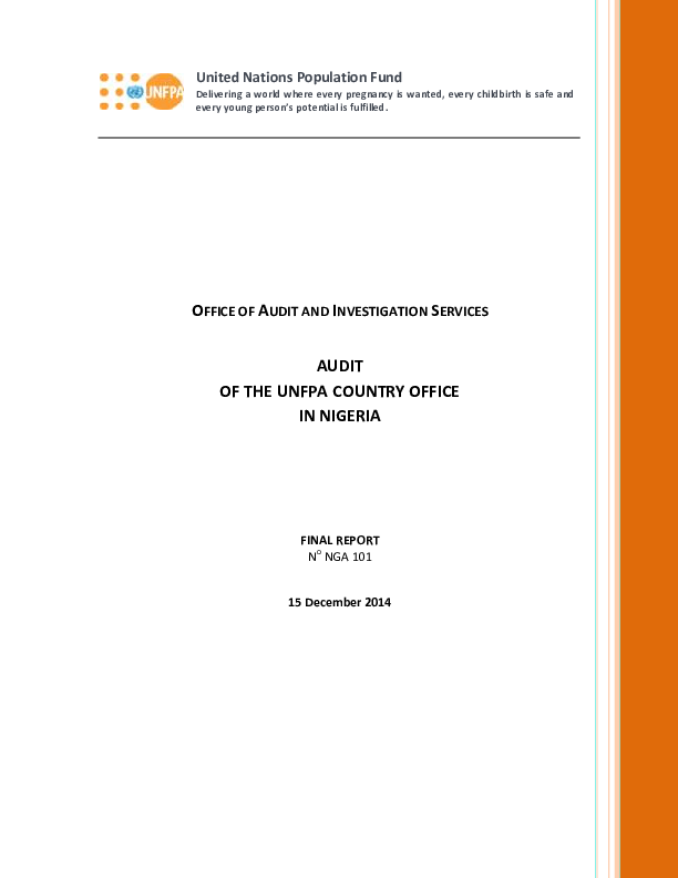 Audit of the UNFPA Country Office in Nigeria