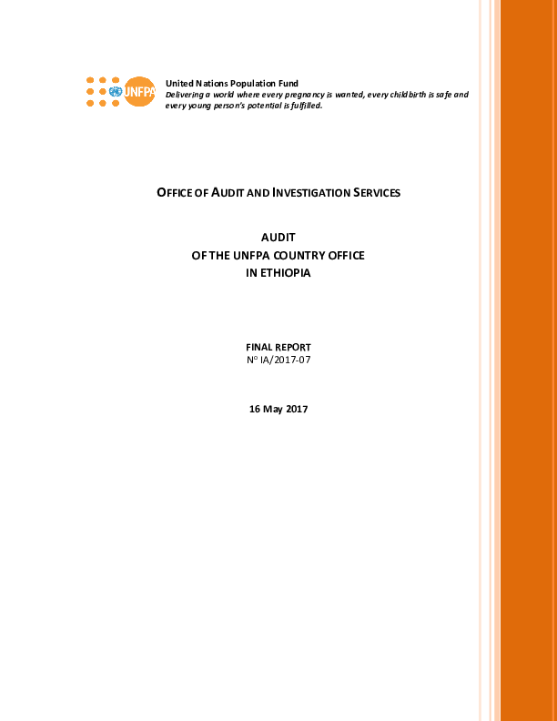 Audit of the UNFPA Country Office in Ethiopia