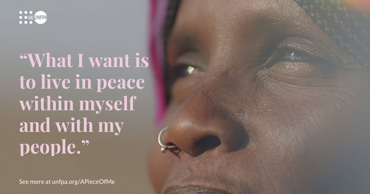 The choice to end female genital mutilation (FGM) is both personal & collective. Its impact lasts for generations. #SeeAPieceOfMe to hear Khadija’s uplifting story: unf.pa/Khadija #EndFGM
