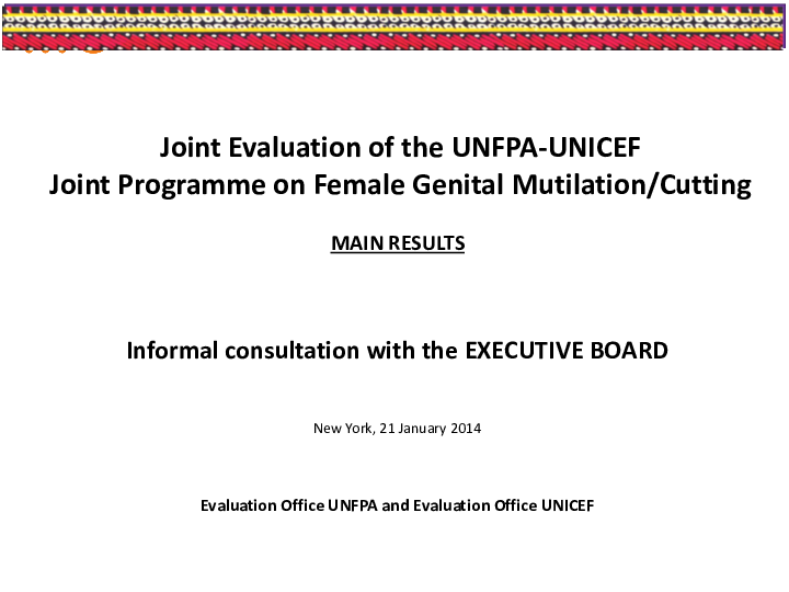  Informal Consultation with the Executive Boards of UNICEF and UNFPA 