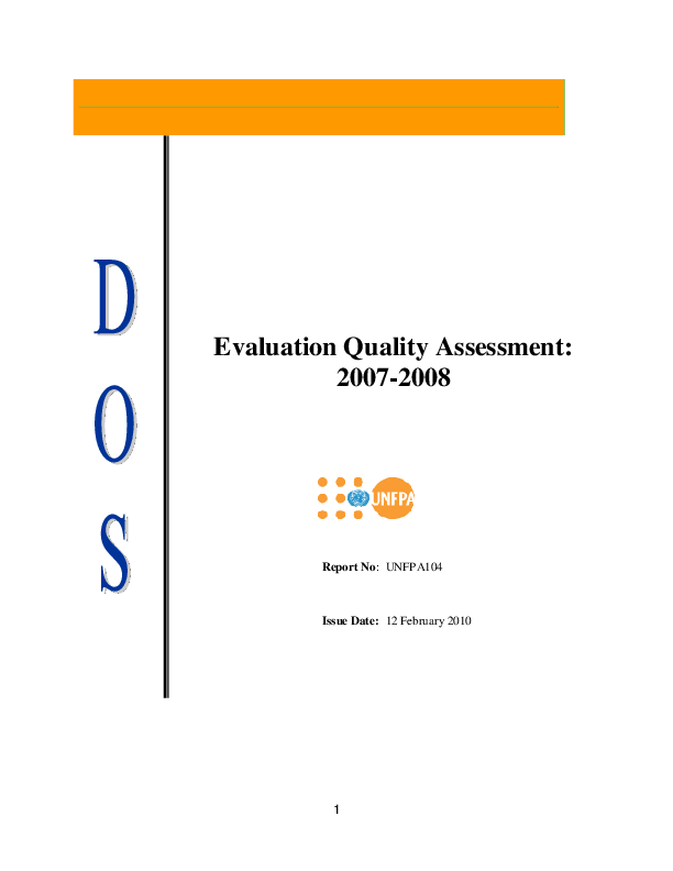 2009 Evaluation Quality Assessment