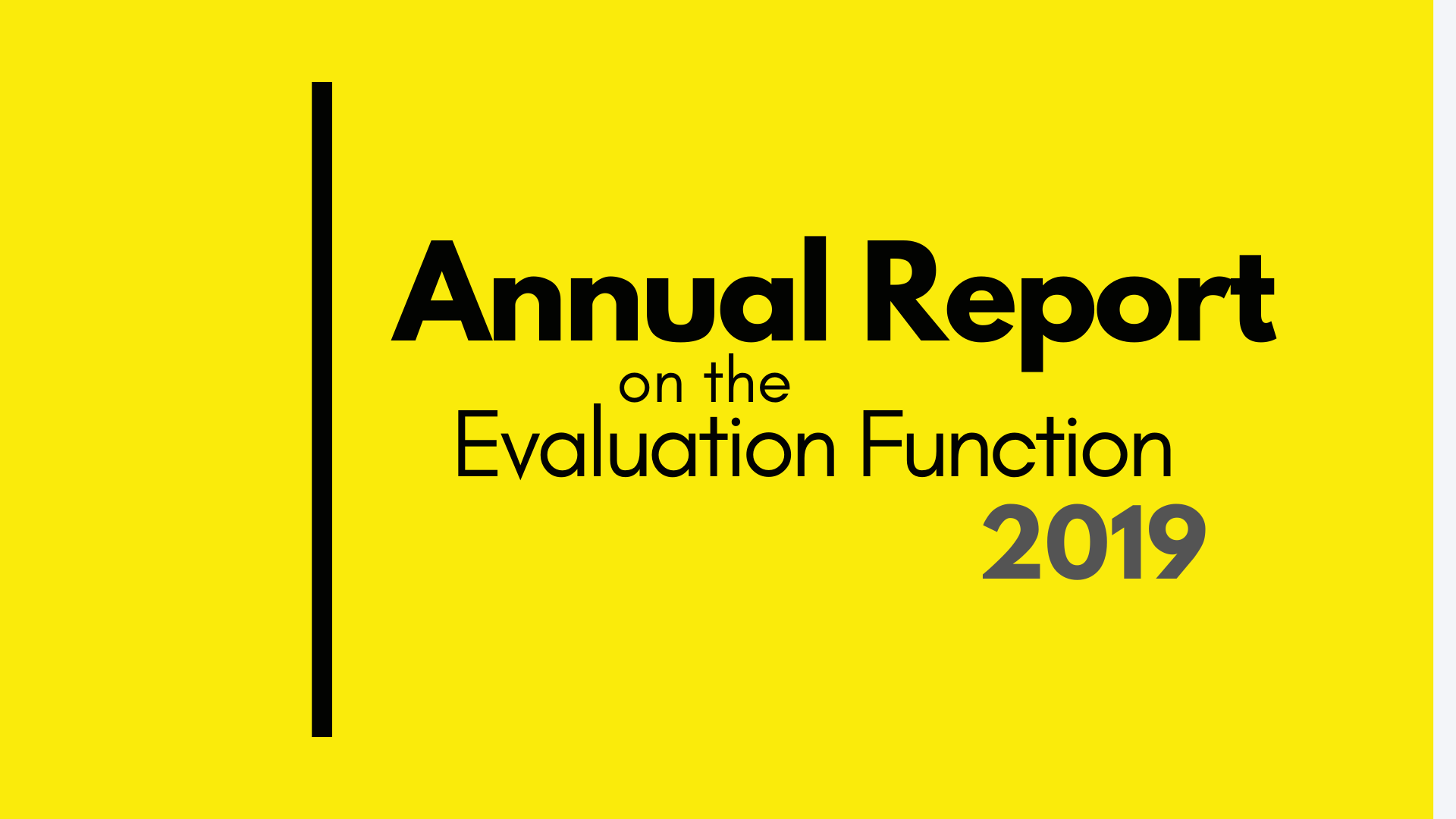 Annual Report on the evaluation function 2019