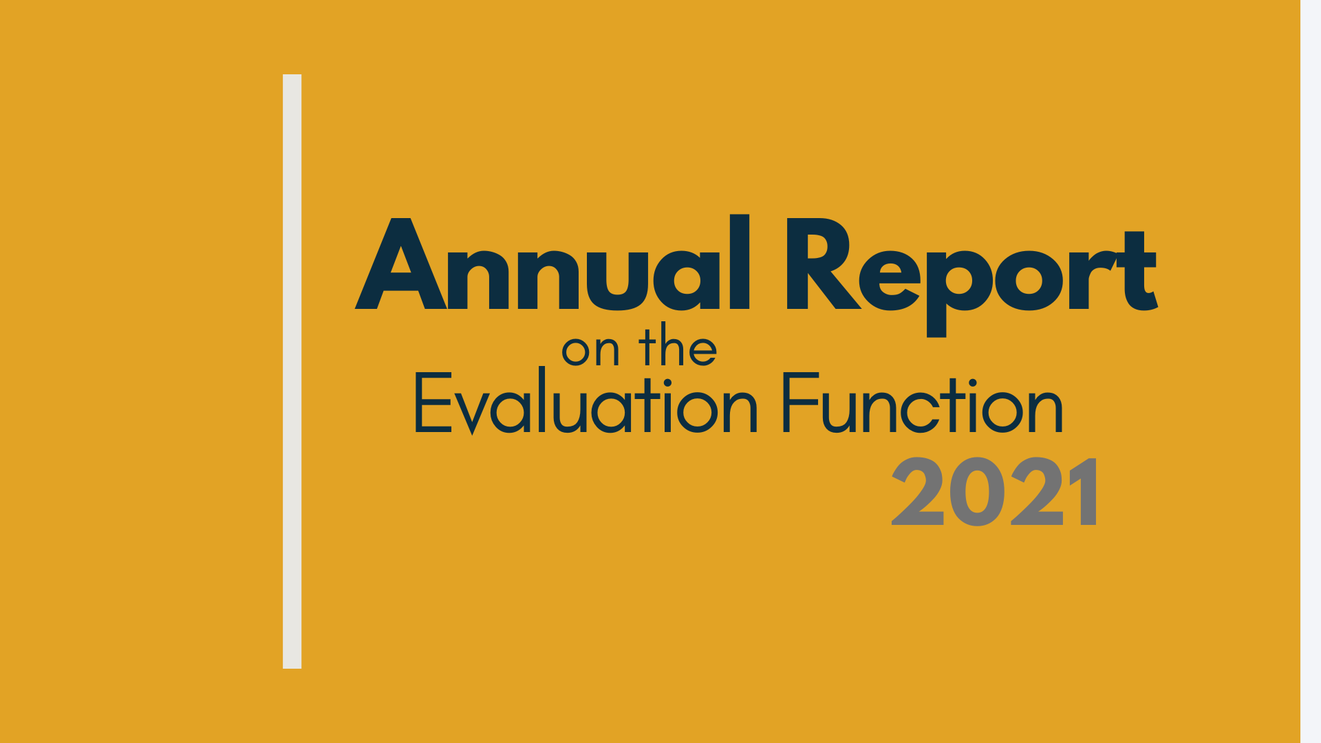 Annual Report on the evaluation function 2021