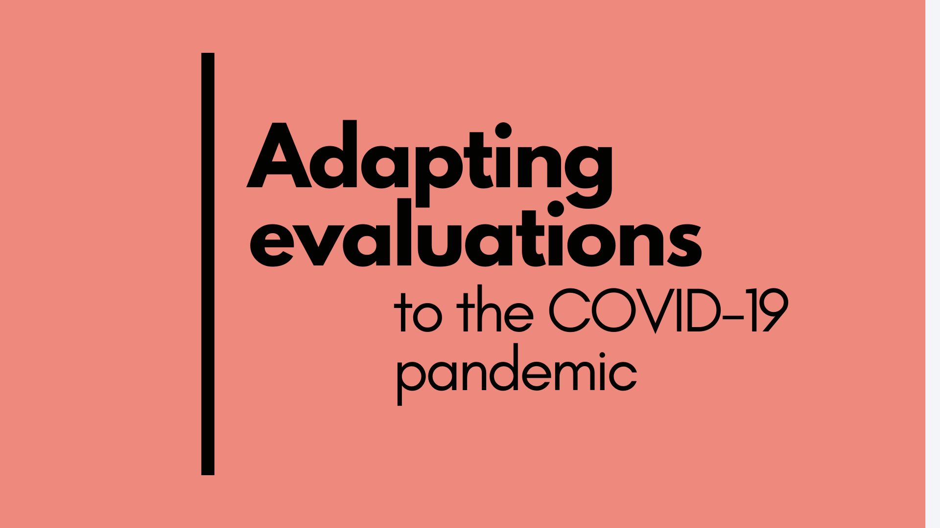 Adapting evaluations to the COVID-19 pandemic