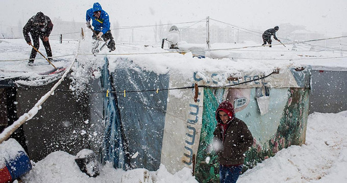 Fierce winter weather batters displaced Syrians throughout region