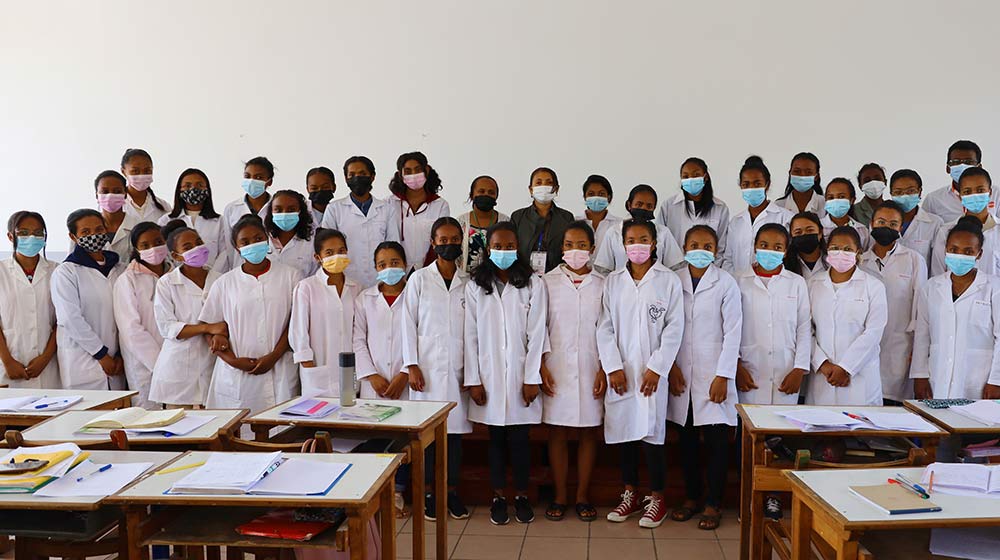 Midwifery students graduating in Madagascar.