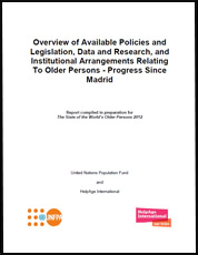 Policy, Research and Institutional Arrangements Relating to Older Persons