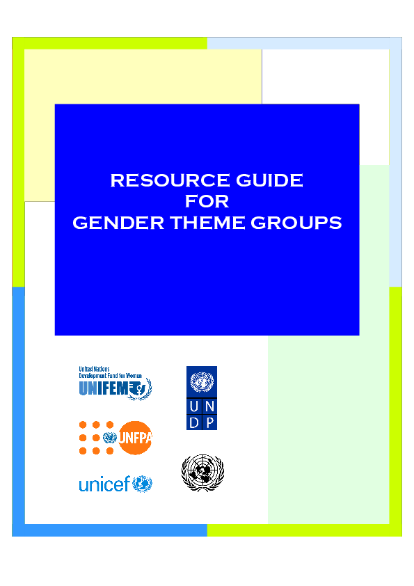 Resource Guide for Gender Theme Groups