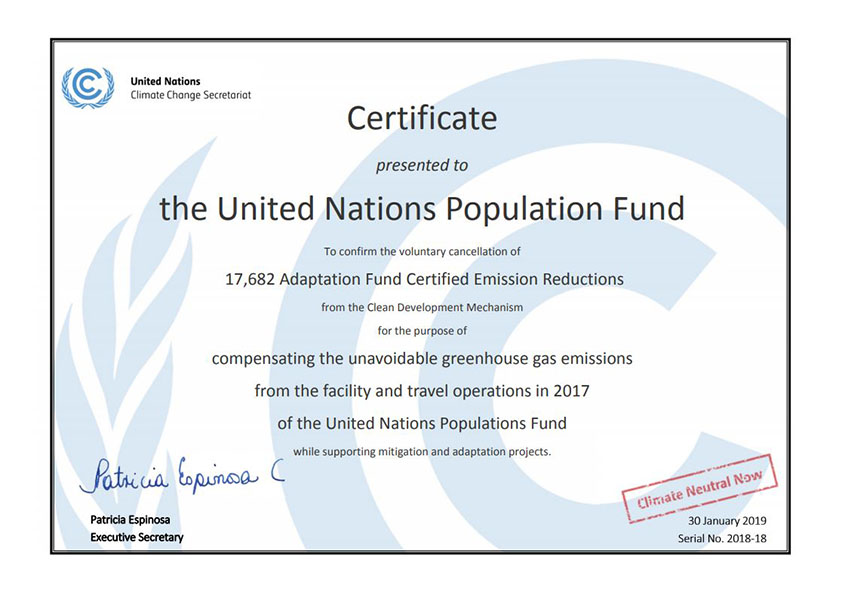 Climate Neutral Certificate 2017