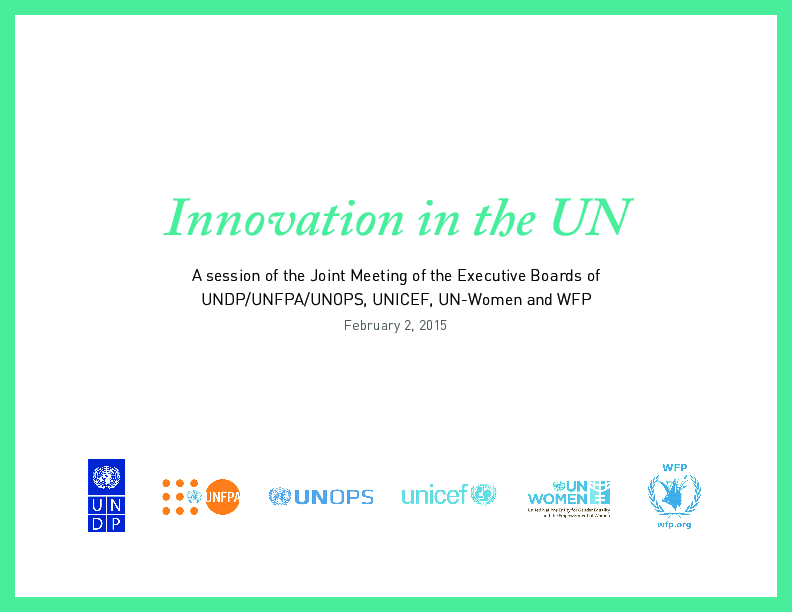 Innovation in the UN