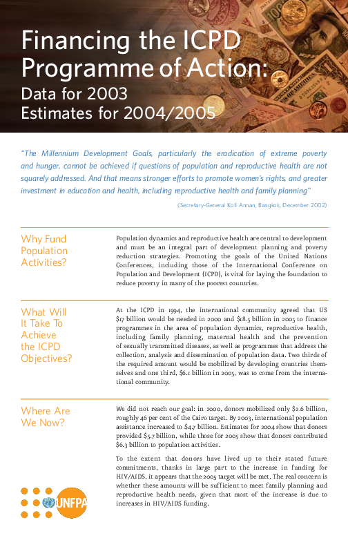 Financing the ICPD Programme of Action 2005