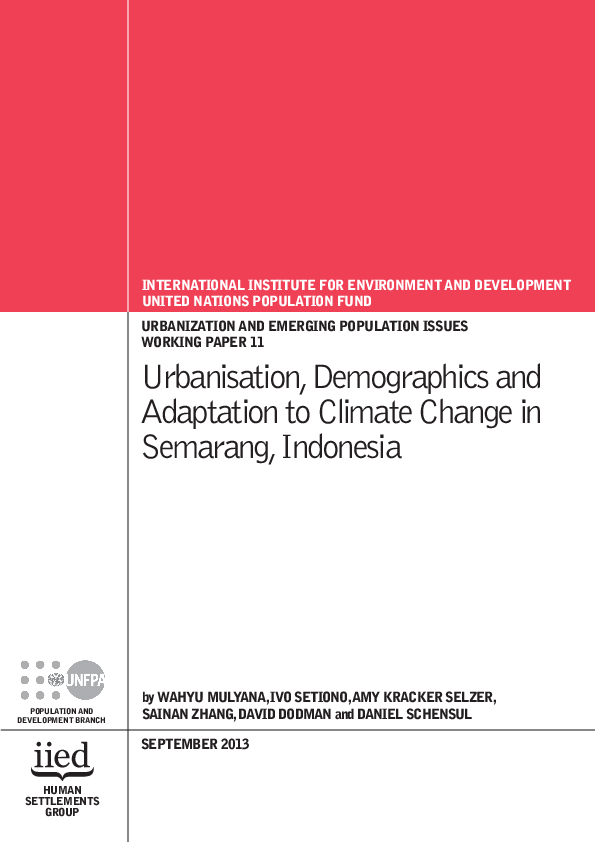 Urbanisation, Demographics and Adaptation to Climate Change in Semarang, Indonesia