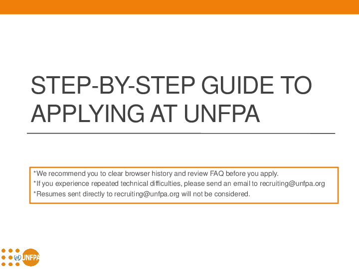 Step-by-step guide to applying to jobs at UNFPA