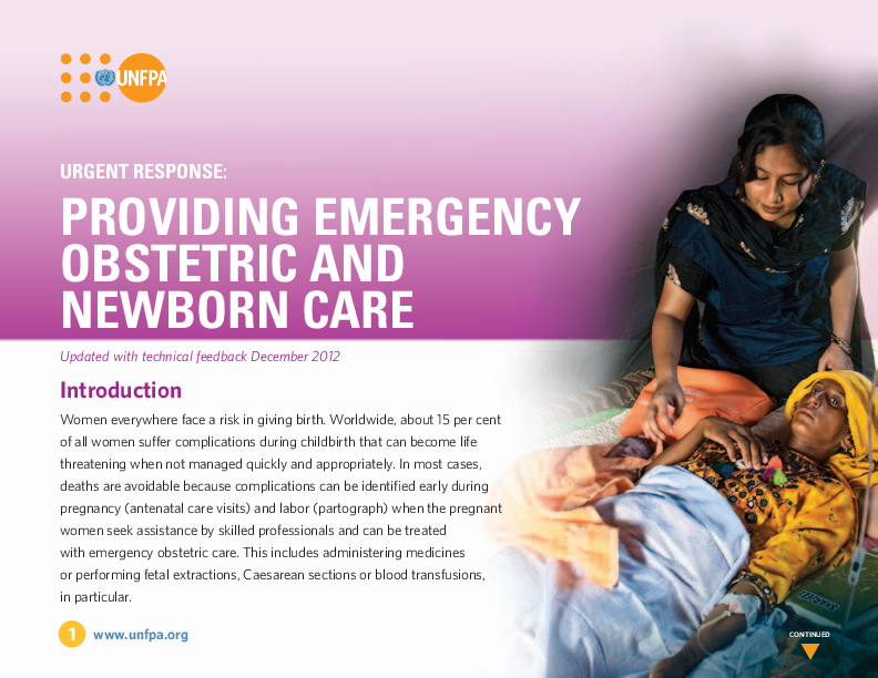 Providing Emergency Obstetric and Newborn Care
