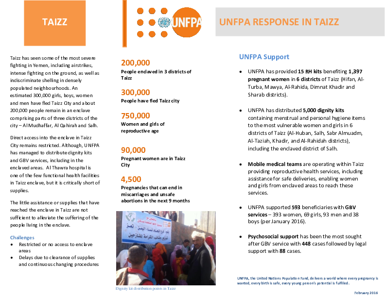 UNFPA Response in Taizz