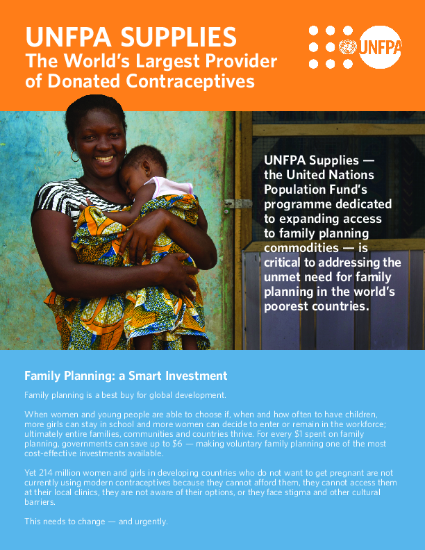 UNFPA Supplies: The World’s Largest Provider of Donated Contraceptives