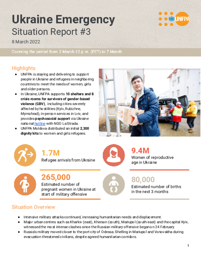 Ukraine Emergency Situation Report #3 - 8 March 2022