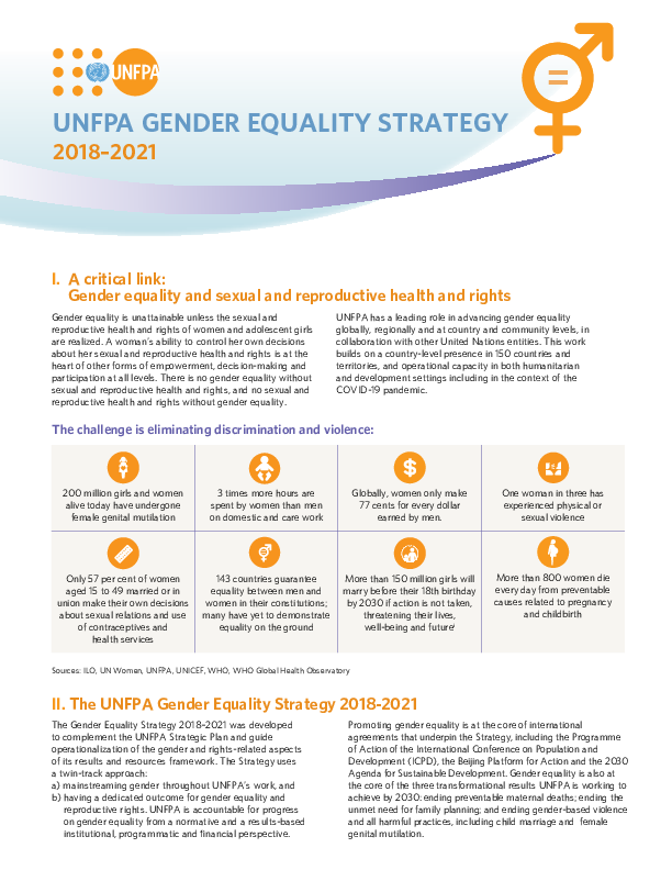 Brief on UNFPA's Gender Strategy 2018–2021