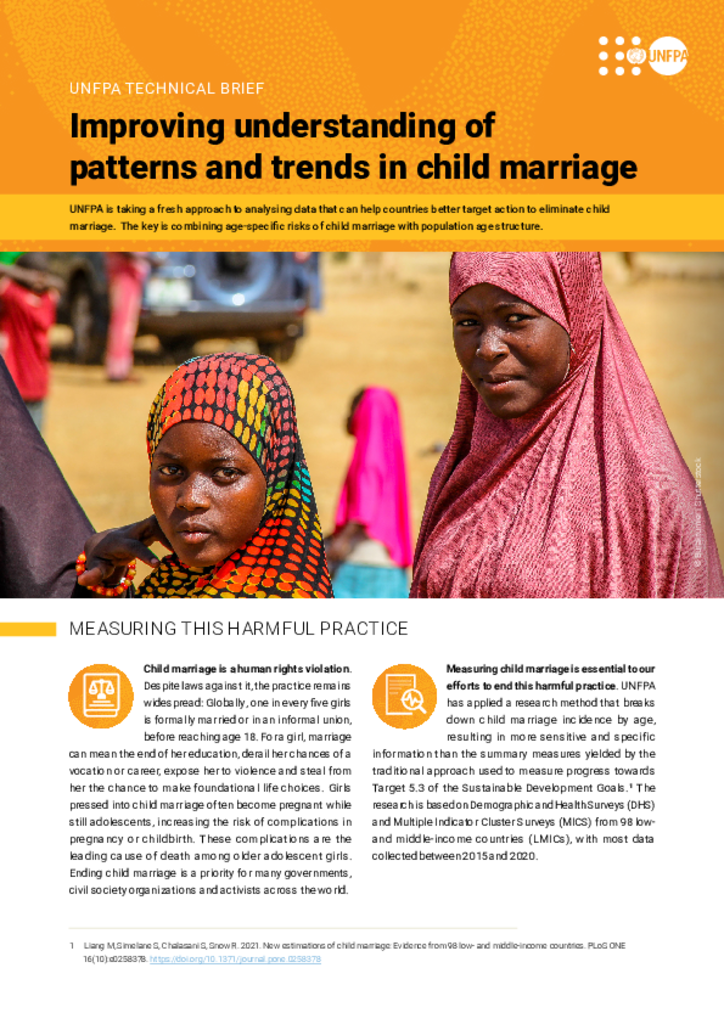 Improving understanding of patterns and trends in child marriage