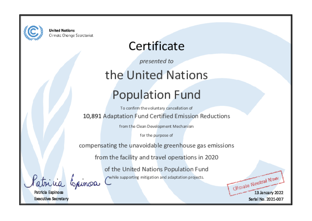 Climate Neutral Certificate 2020