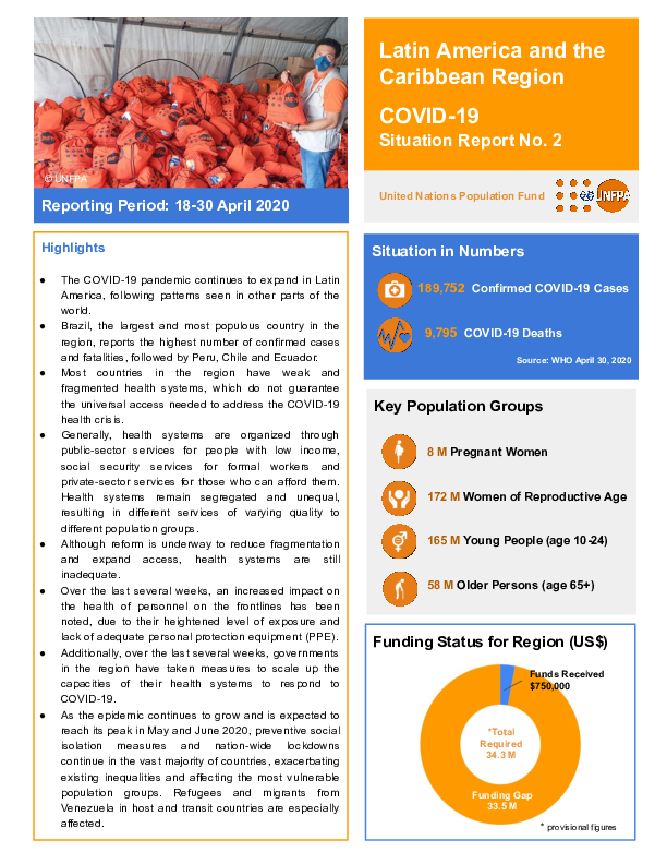 COVID-19 Situation Report No. 2 for UNFPA Latin America and the Caribbean