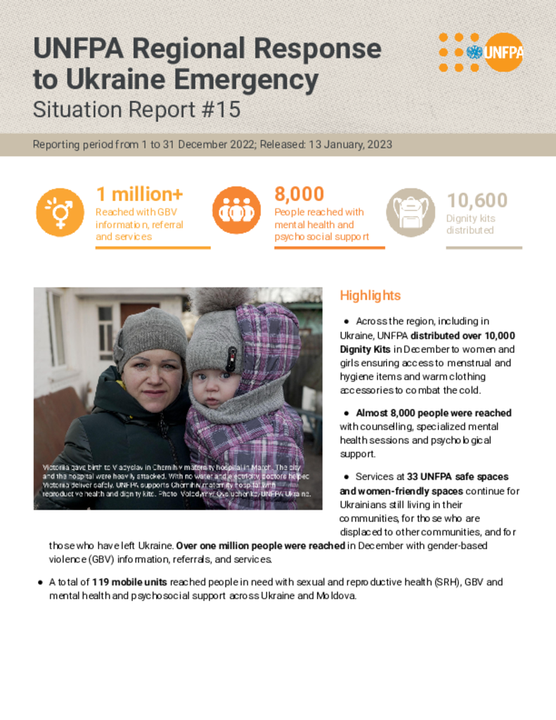 Ukraine Emergency Situation Report #15 - 13 January 2023