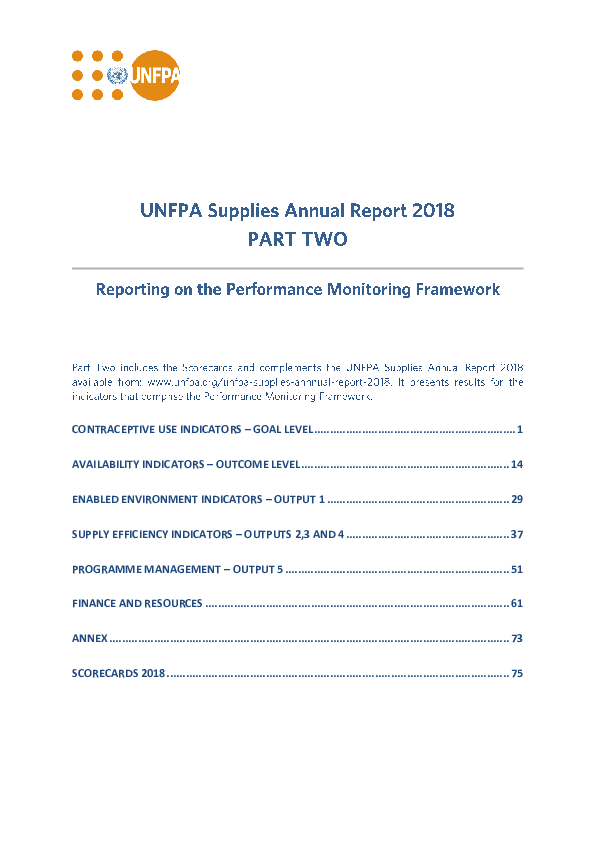 Reporting on the Performance Monitoring Framework