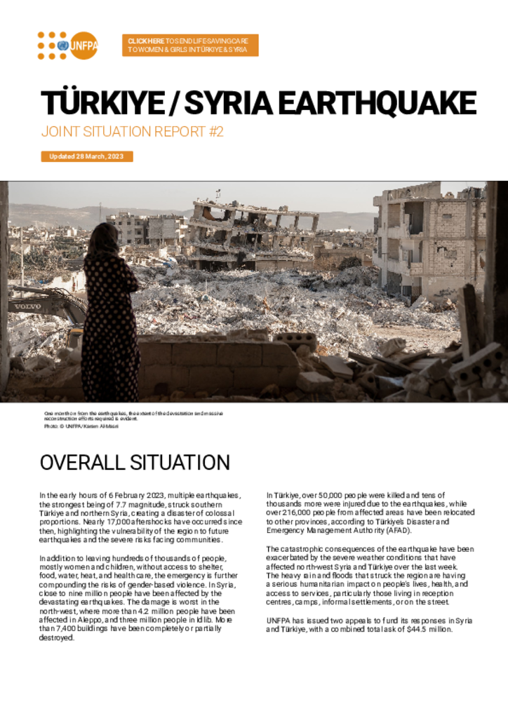 Türkiye/Syria Earthquake Joint Situation Report #2 - 3 April 2023