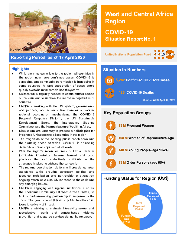 COVID-19 Situation Report No. 1 for UNFPA West and Central Africa