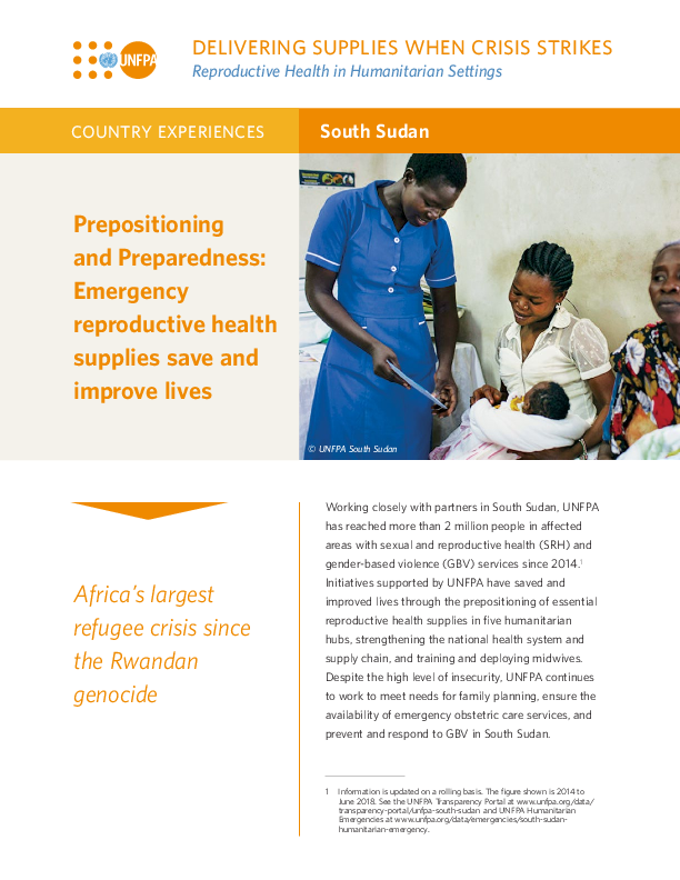 South Sudan: Prepositioning and Preparedness