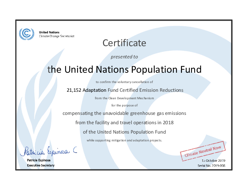 Climate Neutral Certificate 2018