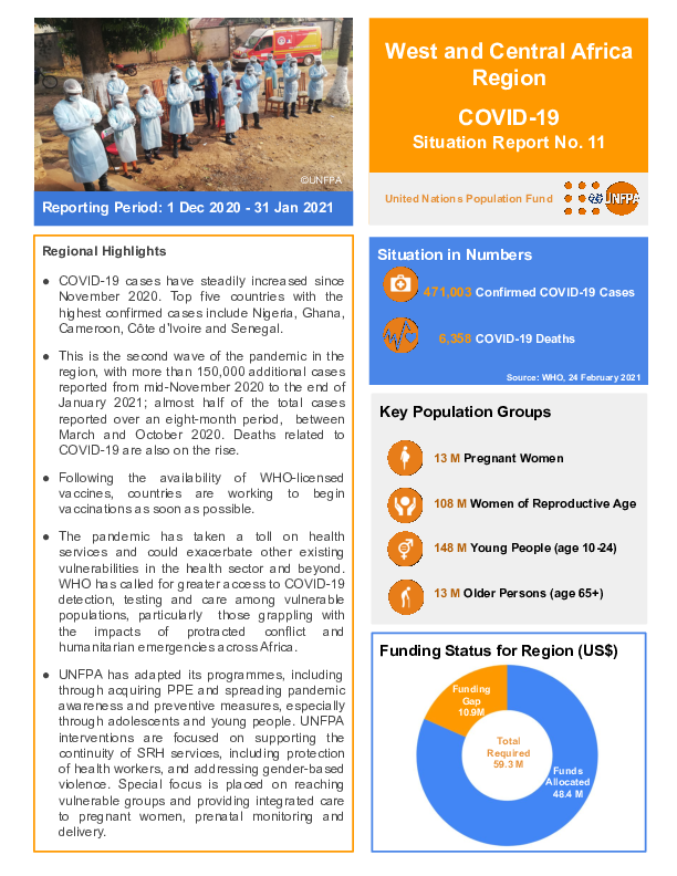 COVID-19 Situation Report No.11 for UNFPA West and Central Africa