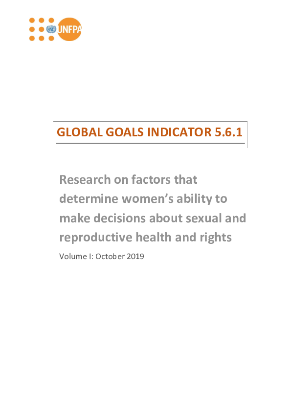 Research on factors that determine women’s ability to make decisions about sexual and reproductive health and rights