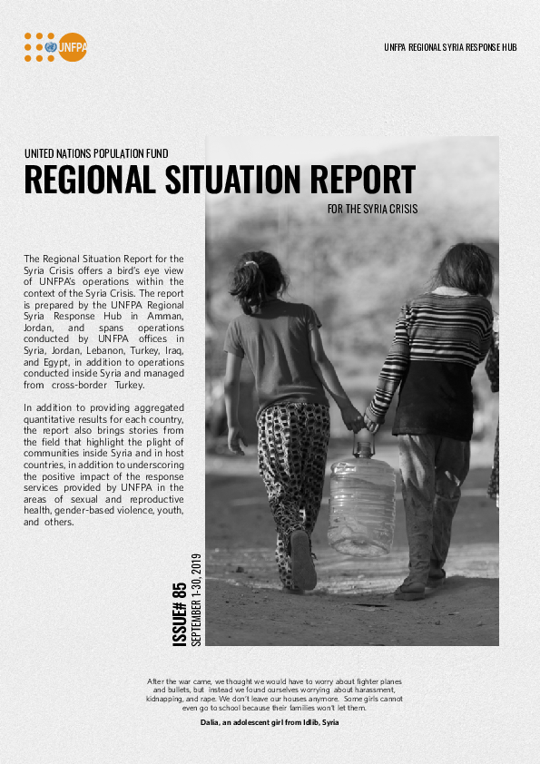 Regional Situation Report for Syria Crisis #85 September 2019