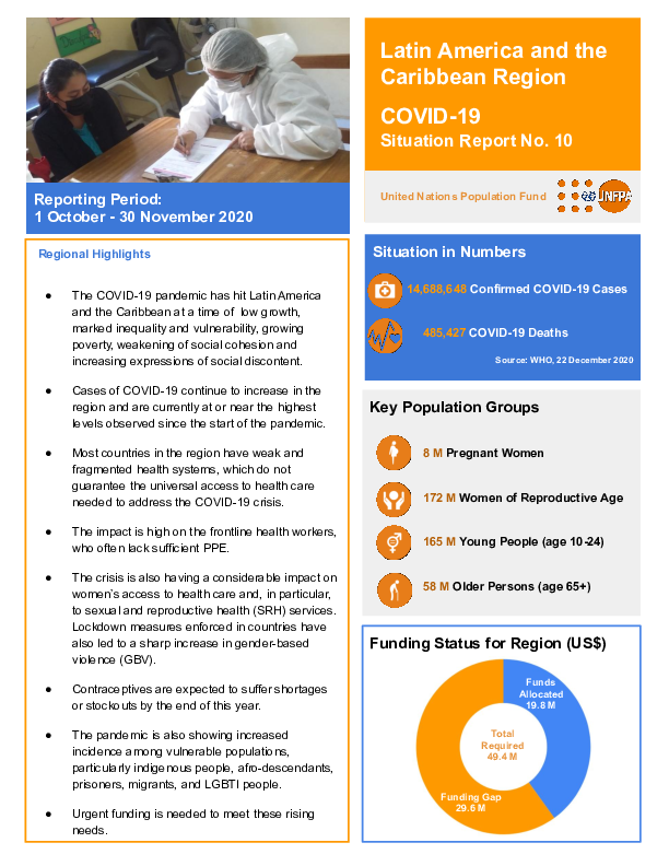 COVID-19 Situation Report No. 10 for UNFPA Latin America and the Caribbean