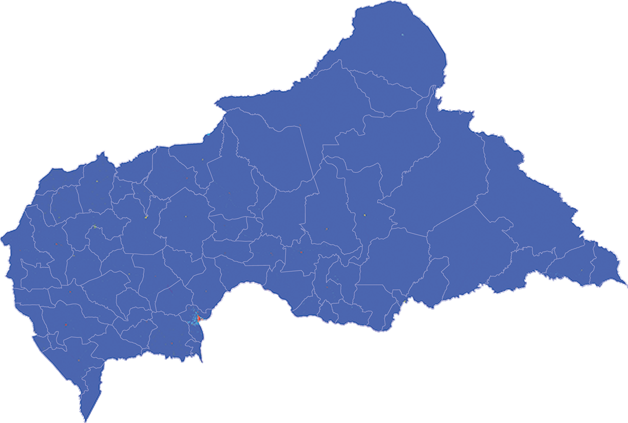 Central African Republic - Number and distribution of pregnancies (2012)