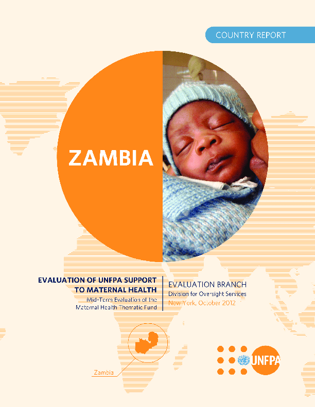 UNFPA Support to Maternal Health. Zambia Country Case Study