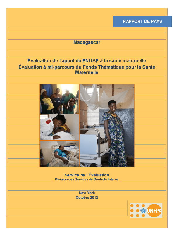 UNFPA Support to Maternal Health. Madagascar Country Case Study