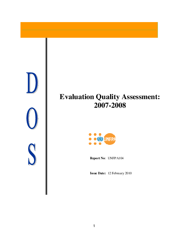 2009 Evaluation Quality Assessment