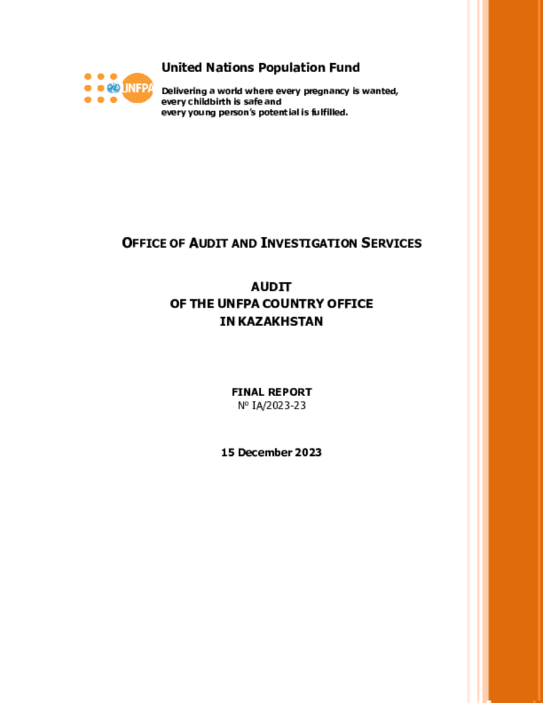 Audit of the UNFPA Country Office in Kazakhstan