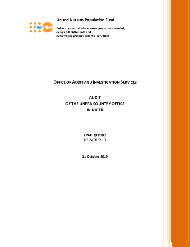 Audit of the UNFPA Country Office in Niger