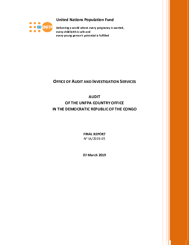 Audit of the UNFPA Country Office in the Democratic Republic of the Congo