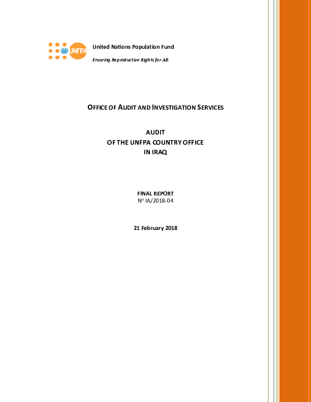 Audit of the UNFPA Country Office in Iraq