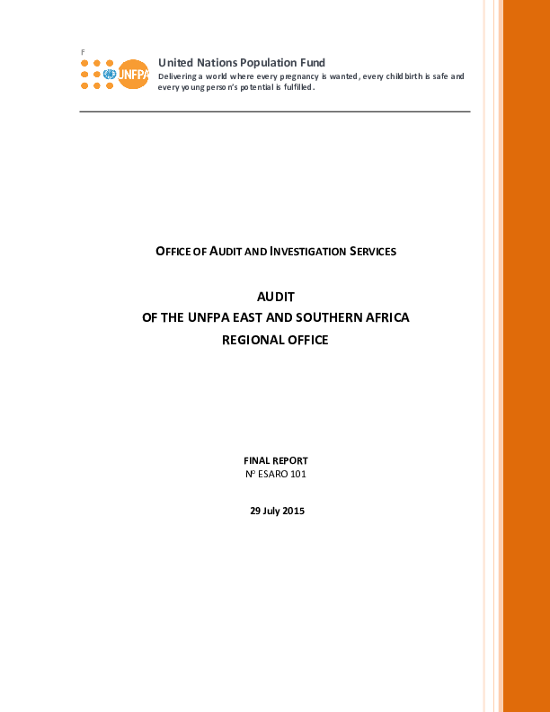 Audit of the UNFPA East and Southern Africa Regional Office